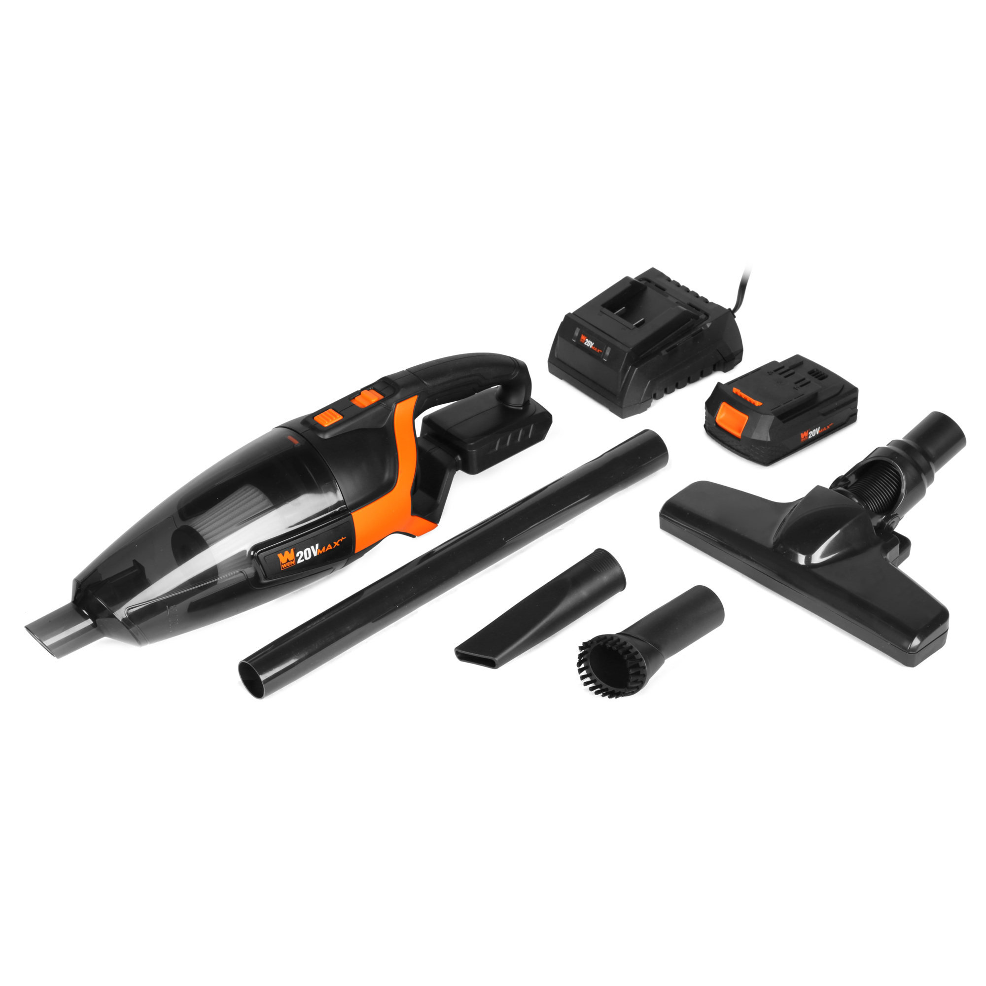 WEN Cordless Handheld Vacuum Cleaner Kit - 20V, 2Ah Battery, 0.159 Gal. Capacity, HEPA Filter, Model# 20861